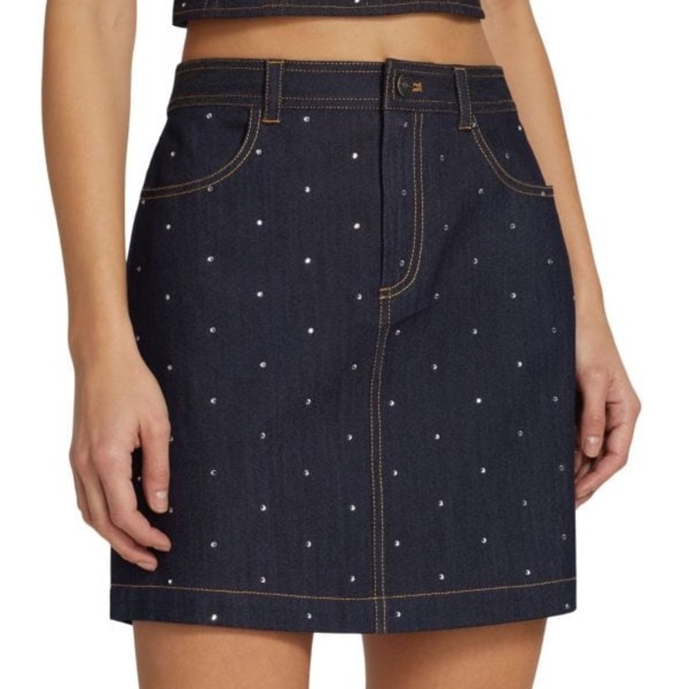 Cinq a Sept Ditsy Rhinestone Lynette Mini Skirt